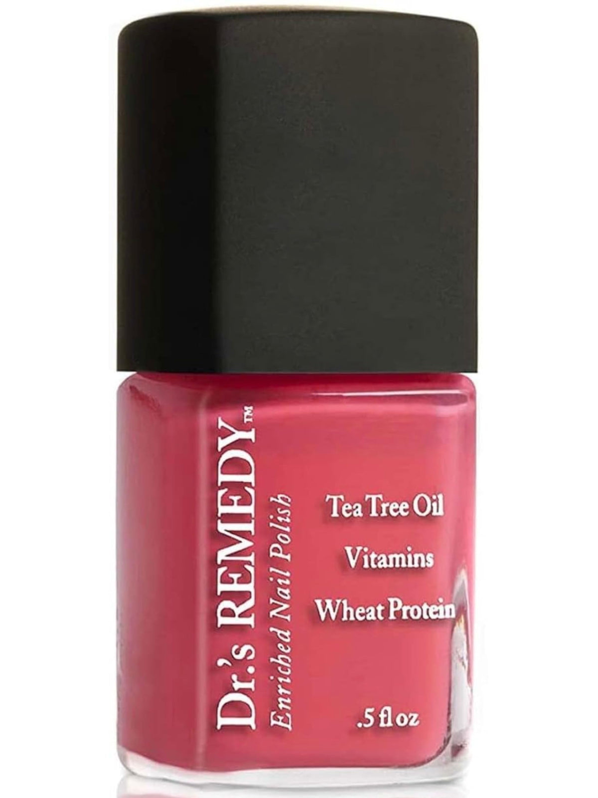 Dr.'s Remedy Peaceful Pink Coral bottle shows non-toxic, doctor-formulated polish.