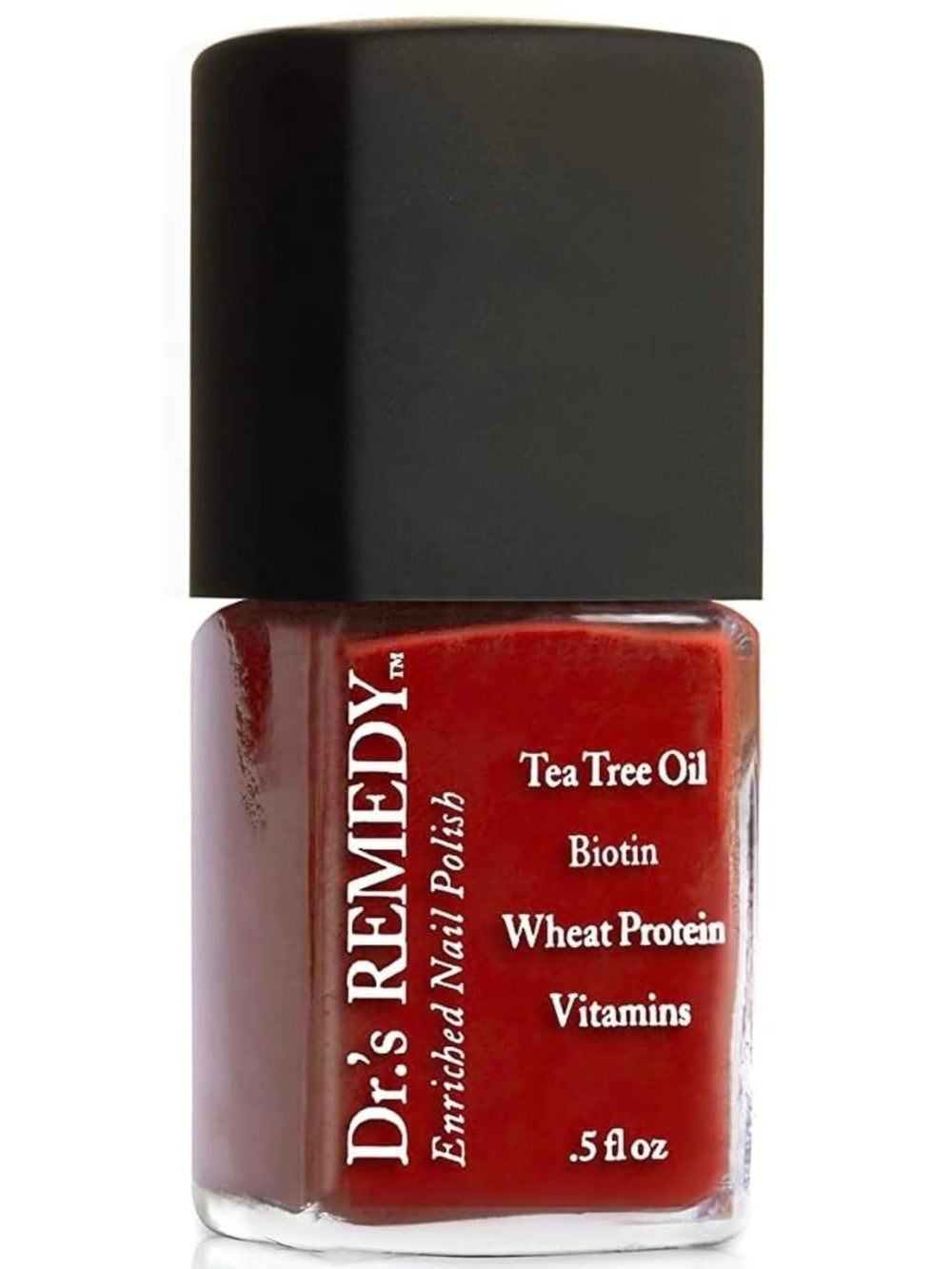 Dr.’s Remedy Rescue Red bottle front showing a doctor-formulated, non-toxic polish.