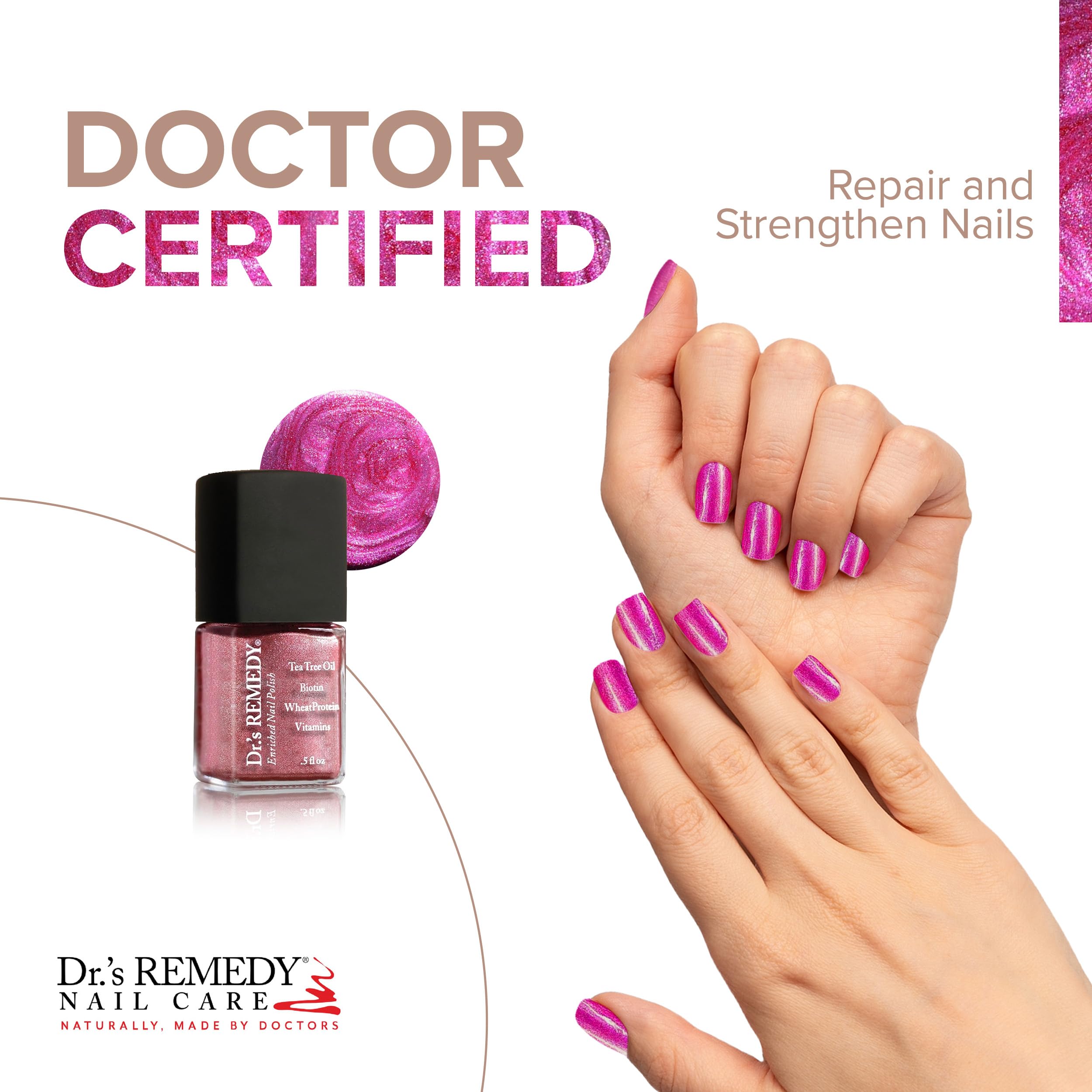 Dr.'s Remedy Reflective Rose swatch reveals a soothing color with subtle shine.