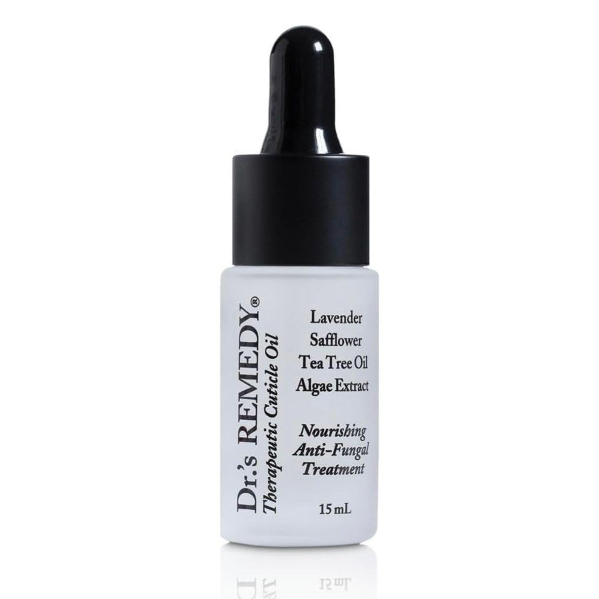 Dr.'s Remedy Therapeutic Caress Cuticle Oil bottle closeup showing hydrating care for nails