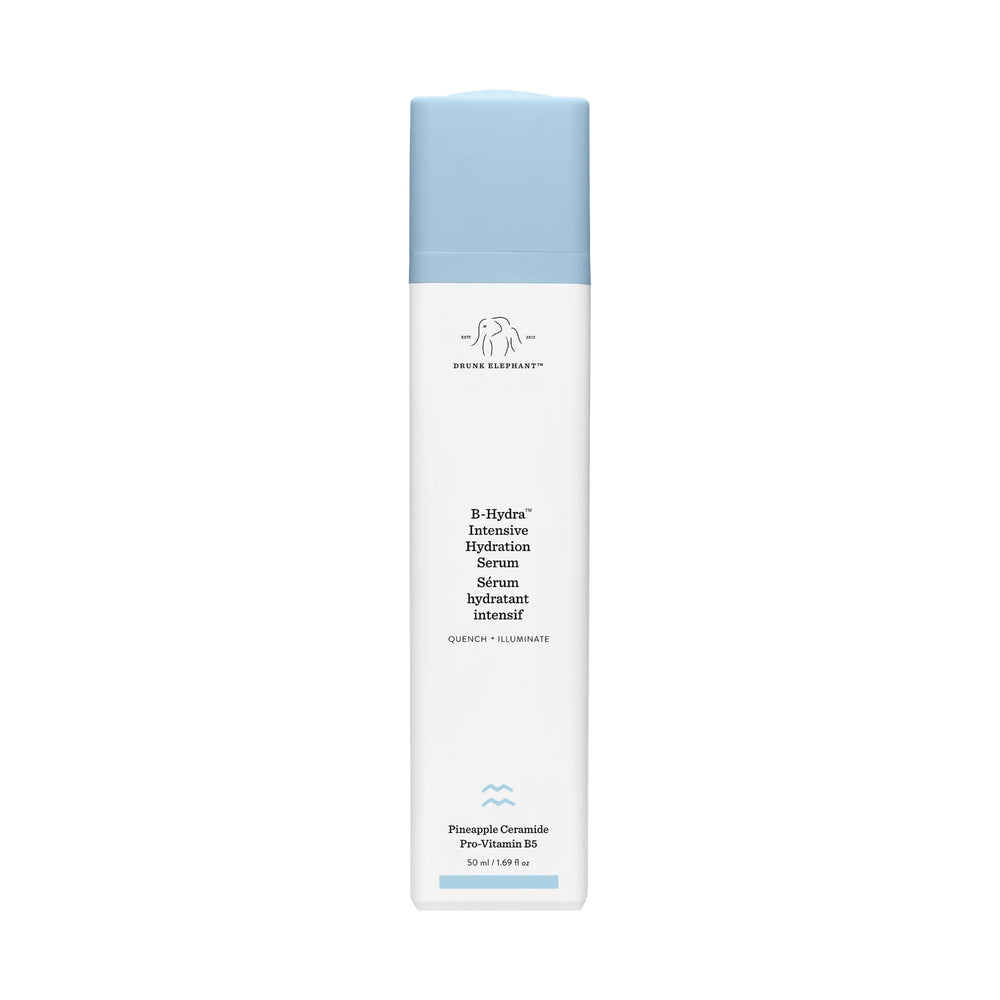 Drunk Elephant B-Hydra pump bottle provides instant hydration.