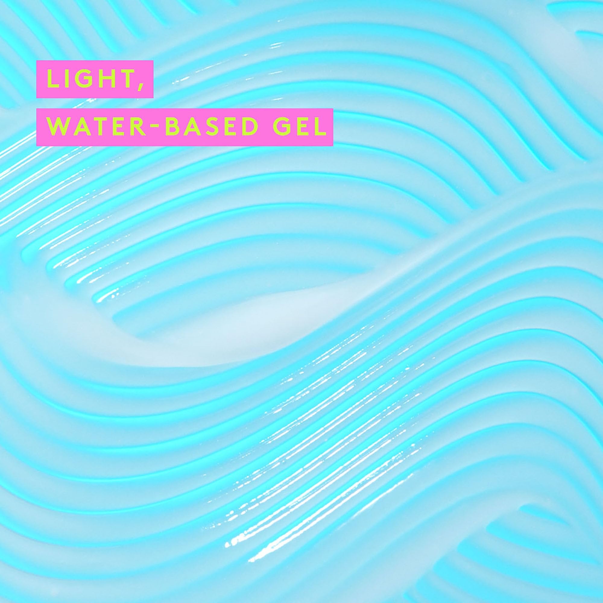 Texture close-up reveals lightweight hydration for daily use.