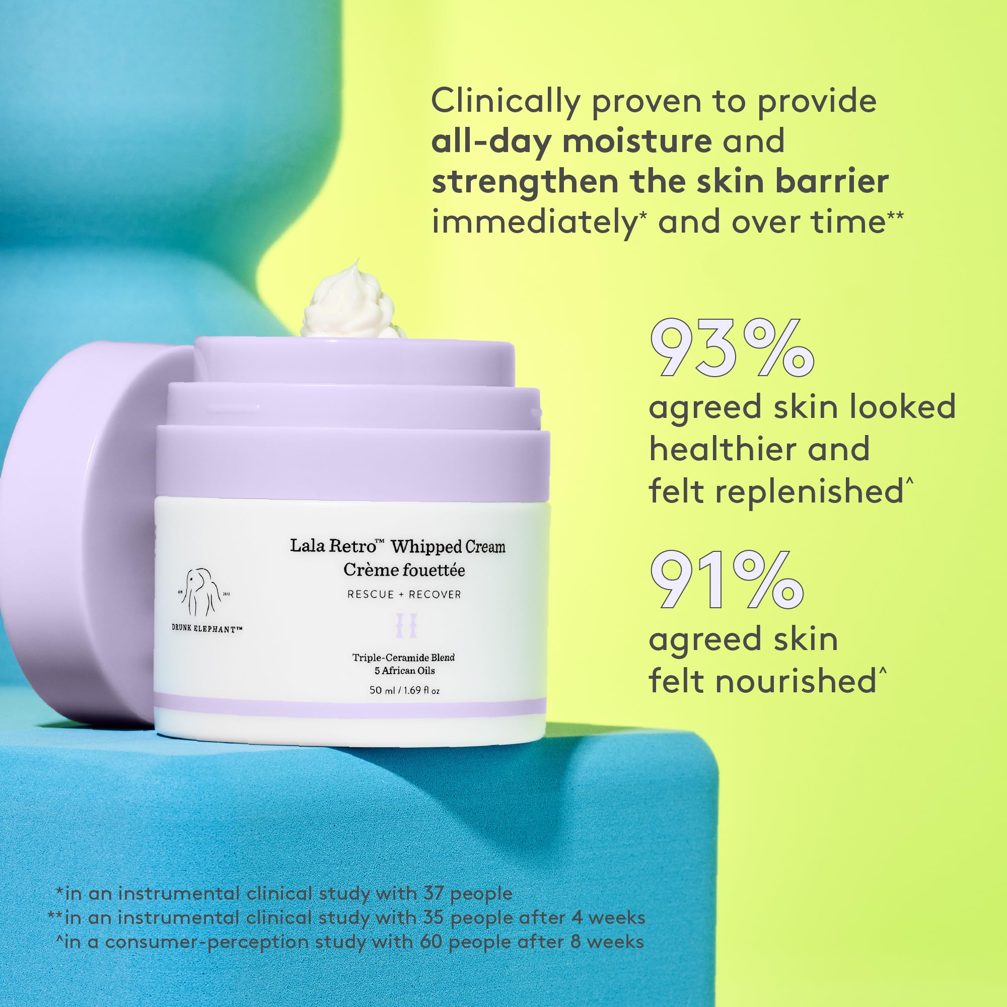 Drunk Elephant barrier-support cream bottle demonstrates skin protection in daily use.