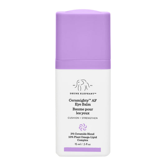 Drunk Elephant Ceramighty AF Eye Balm tube delivering deep hydration and barrier support