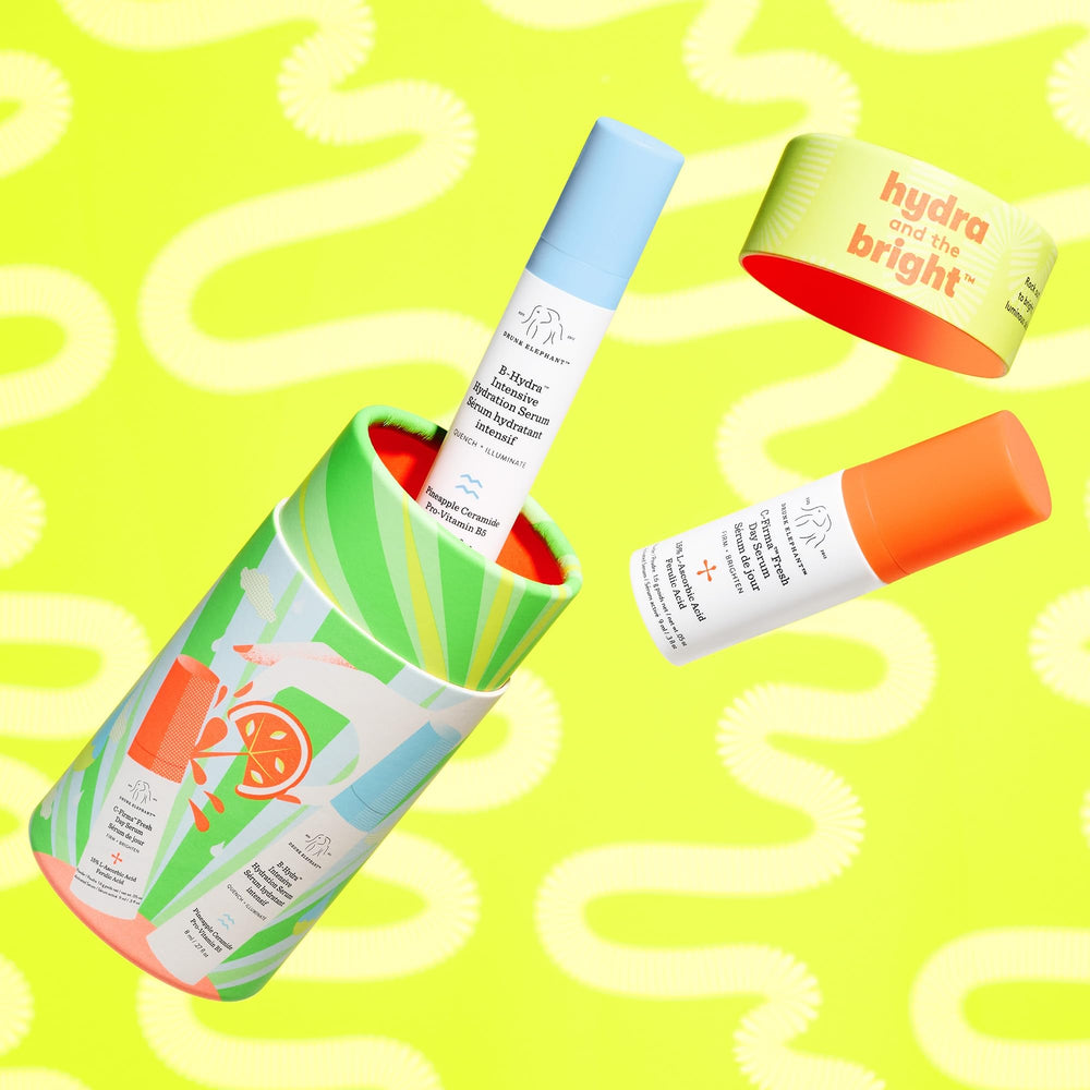 Drunk Elephant, dermatologist-tested and cruelty-free, supports a mindful routine.