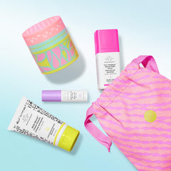 Drunk Elephant kit packaging display highlighting full routine in one purchase.