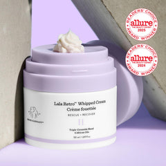 Drunk Elephant Lala Retro ceramide blend bottle highlights barrier-supporting formula.