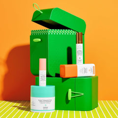 Packaging box of Drunk Elephant Resort kit, travel-ready skincare.