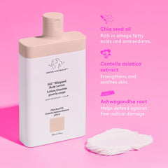 Drunk Elephant Sili Whipped with centella asiatica calms skin.