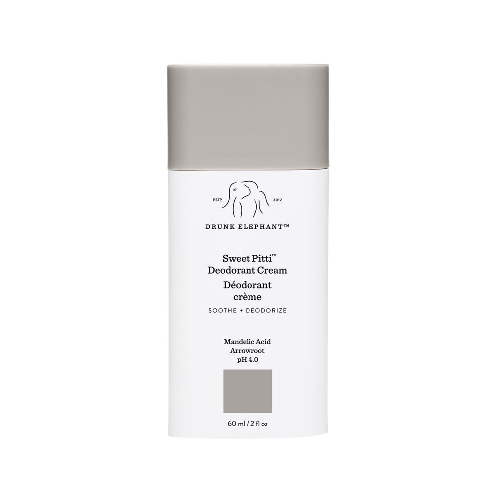 Drunk Elephant Sweet Pitti deodorant cream jar closeup for sensitive underarms