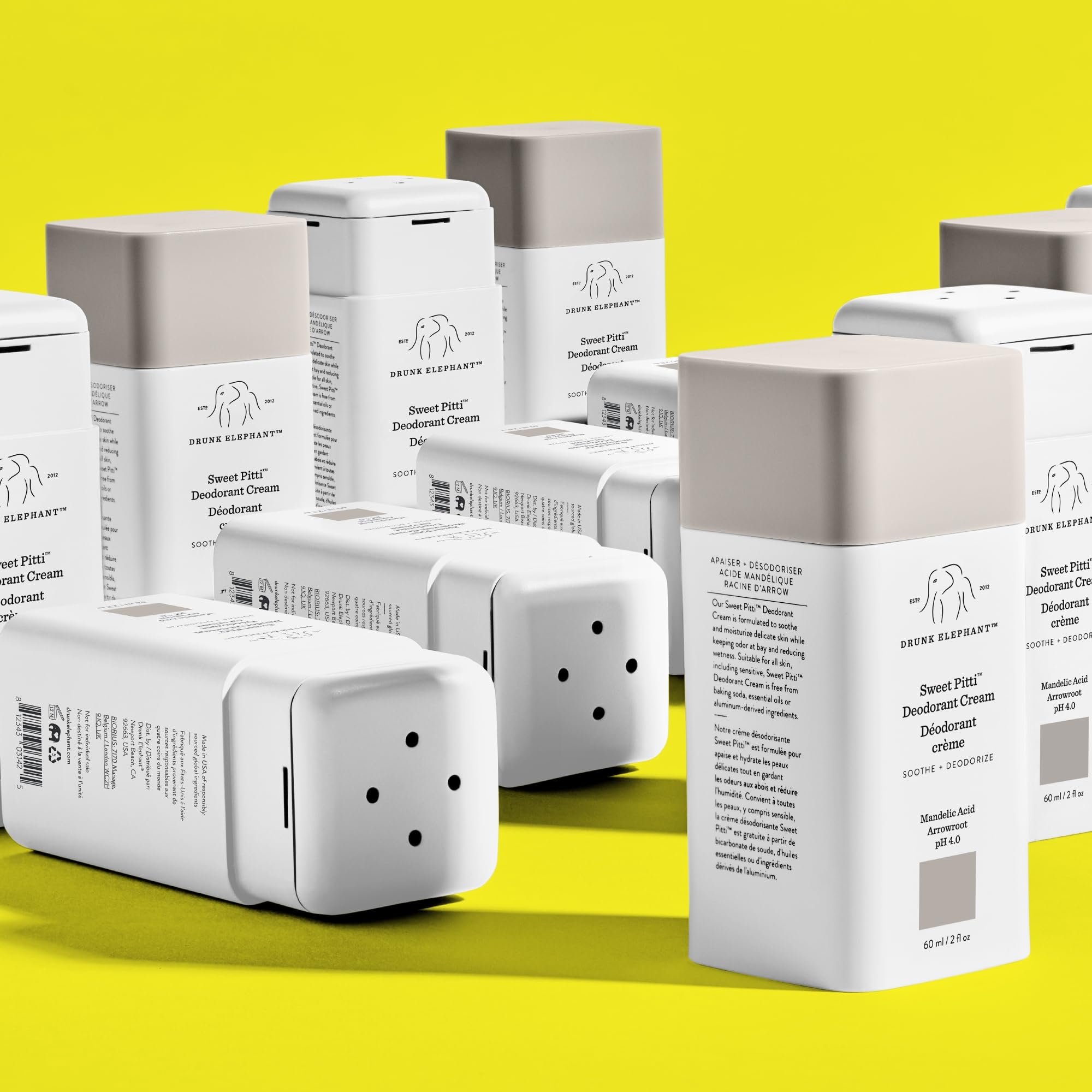 Ingredients focus mandelic acid and arrowroot supporting moisture and odor management