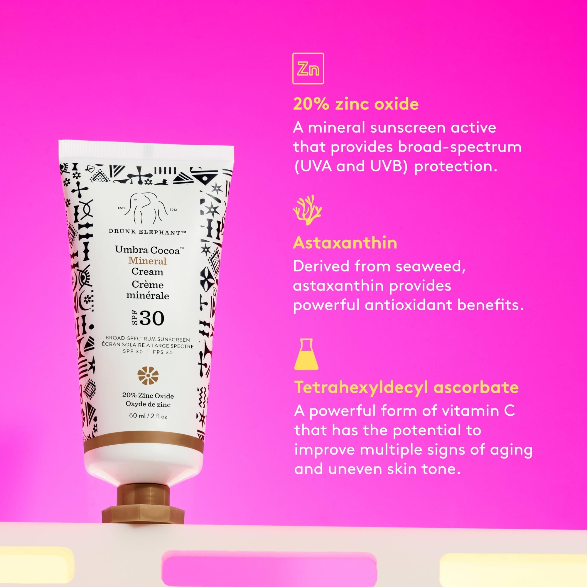 Drunk Elephant Umbra Cocoa on face ready for daily protection.