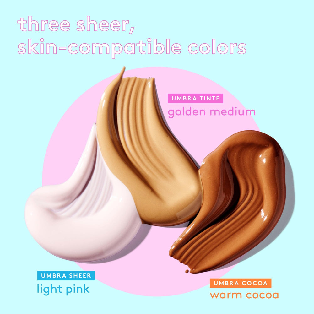 Umbra Tinte texture demonstrates smooth blend and non-pilling formula.