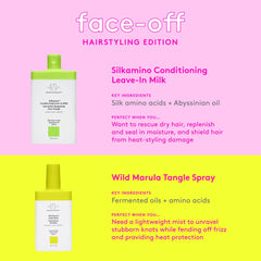 Drunk Elephant Wild Marula Tangle Spray highlights silicone-free, residue-free styling