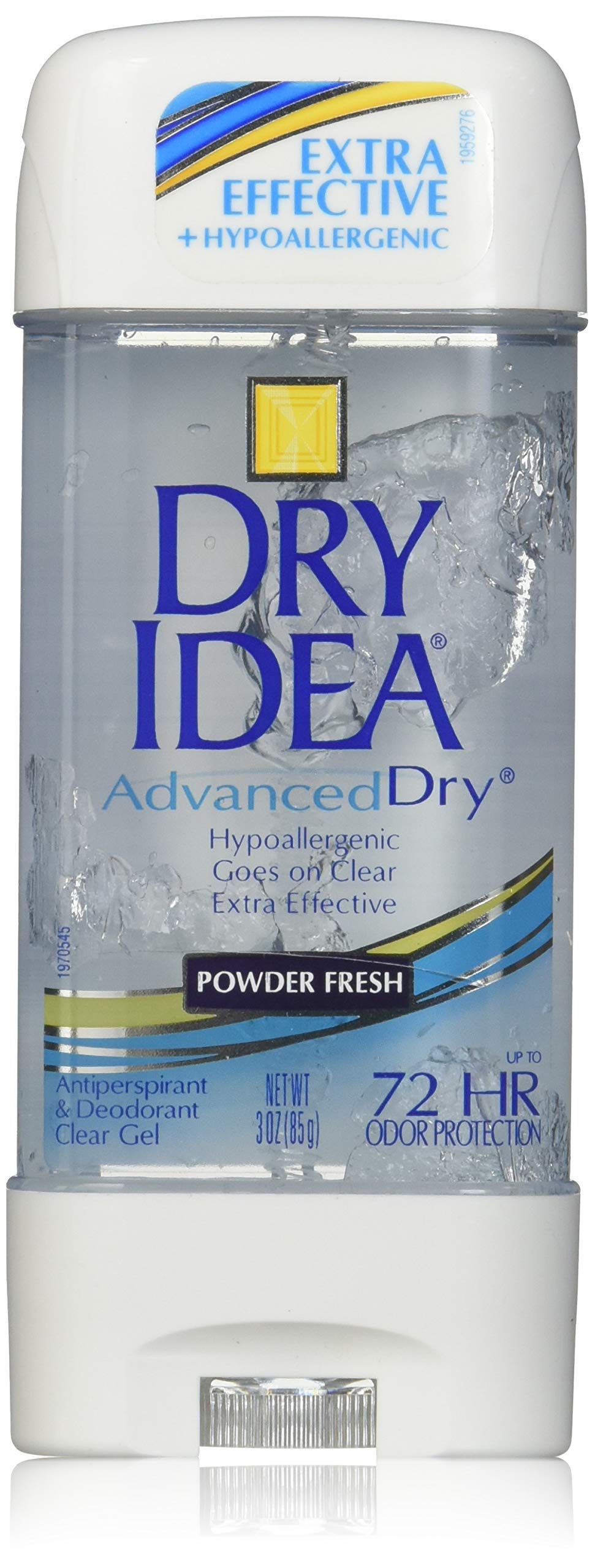 Dry Idea Advanced Dry Powder Fresh Gel applied smoothly without white marks for daily freshness.