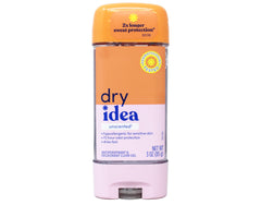 Dry Idea Advanced Dry Unscented cap off close-up shows fragrance-free antiperspirant.