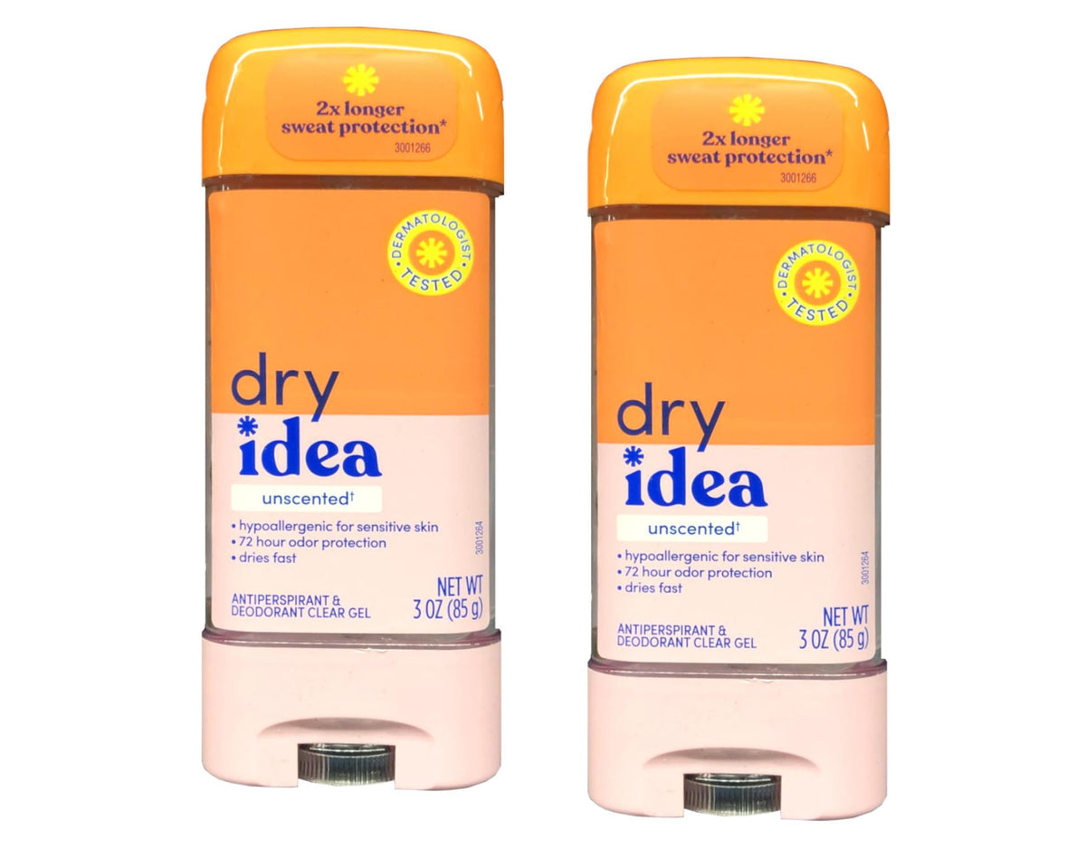 Dry Idea Advanced Dry unscented gel bottle offers all-day dryness