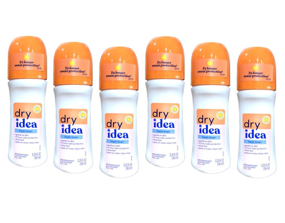 Dry Idea Fresh Linen roll-on applying smoothly for fast-drying comfort