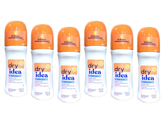 Dry Idea Fresh Linen roll-on applying smoothly for fast-drying comfort