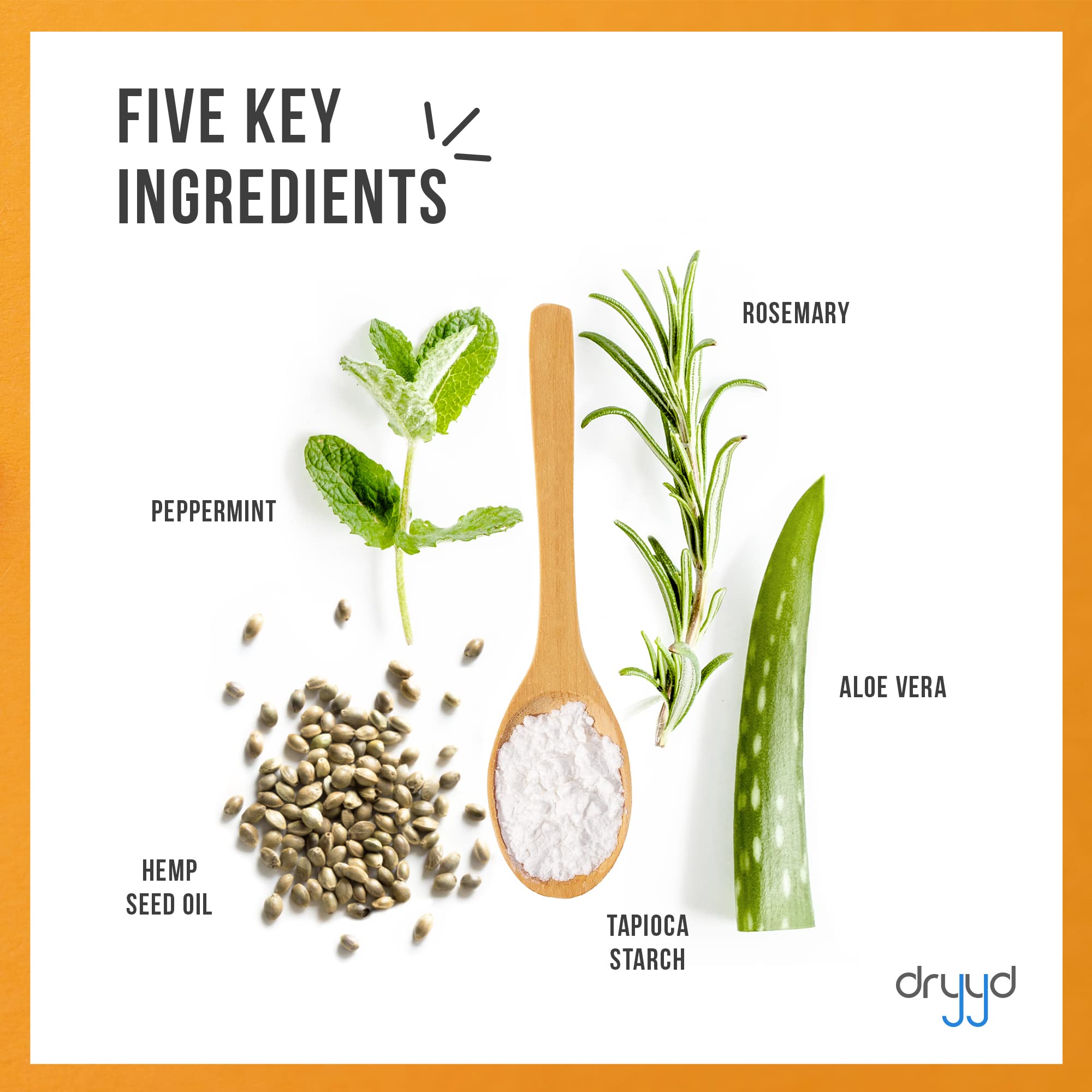 dryyd hemp seed oil bottle as nourishing foot care ingredient