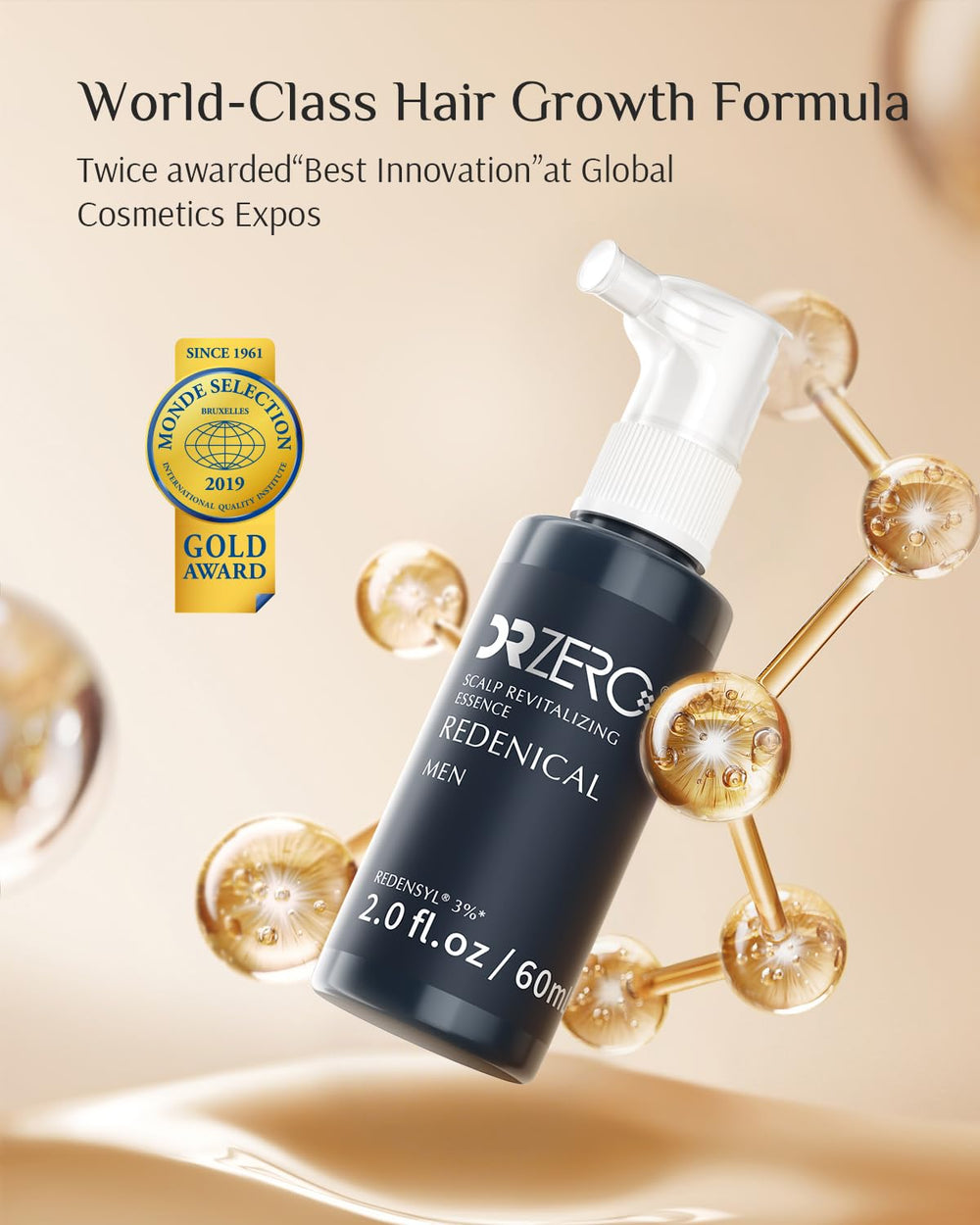 DR ZERO spray-on scalp application for easy daily use.