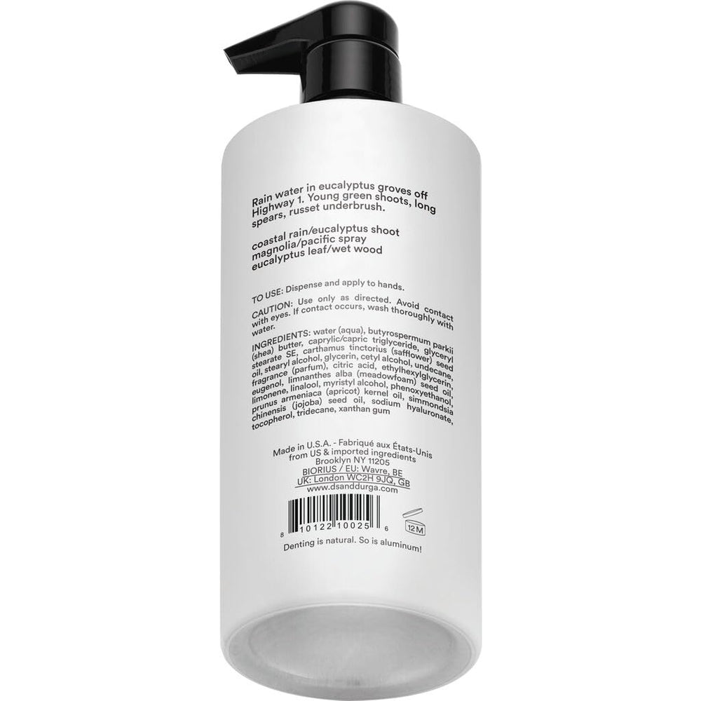 Eucalyptus Leaf and Wet Wood base notes convey a grounding fragrance