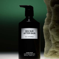 DS & Durga Big Sur After Rain hand soap foaming lather, cleansing with creamy richness.