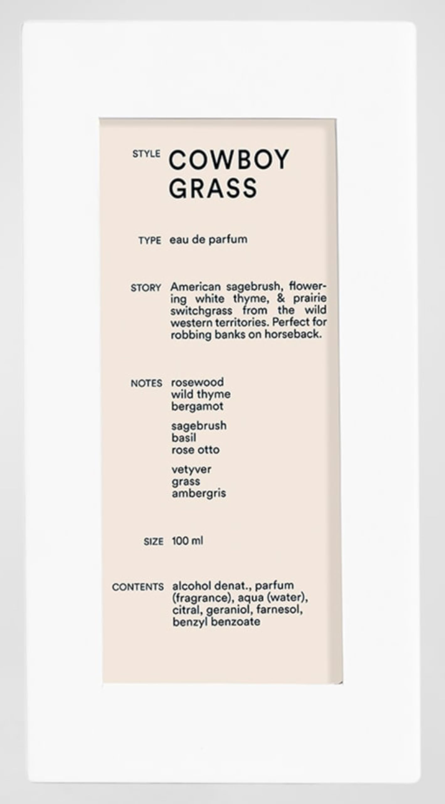 DS & Durga Cowboy Grass packaging close-up highlights premium design and gift-ready presentation.