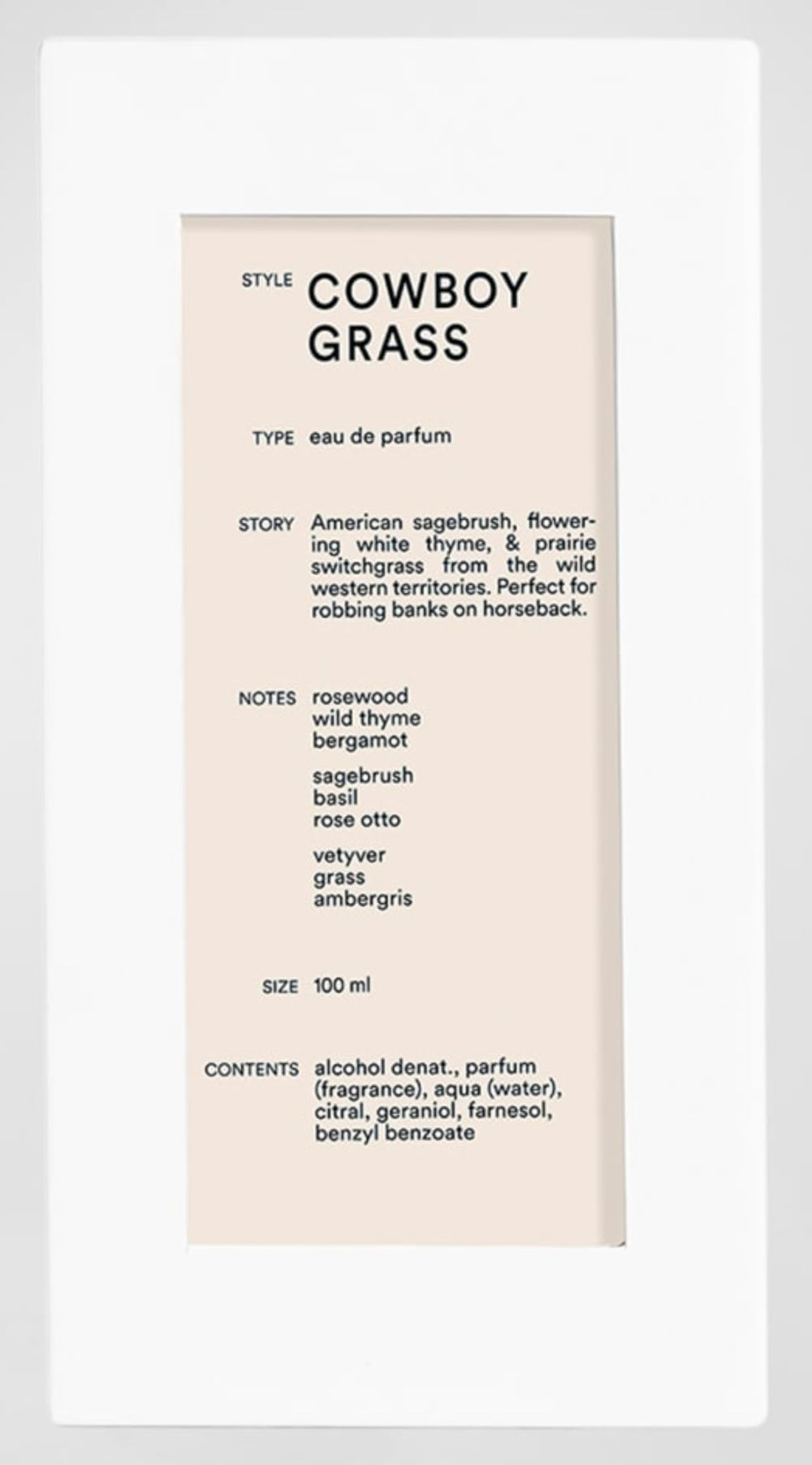 DS & Durga Cowboy Grass packaging close-up highlights premium design and gift-ready presentation.