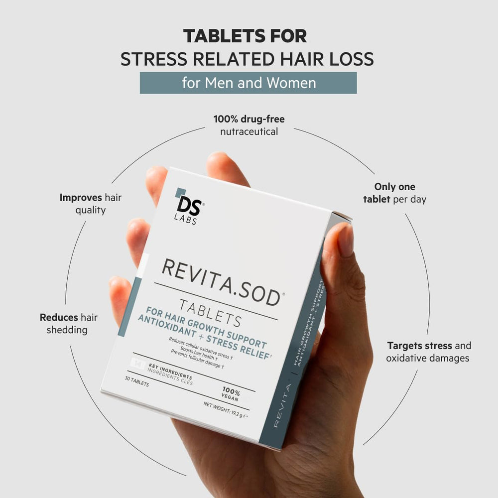 DS Labs Revita.SOD packaging box highlights premium hair vitality.