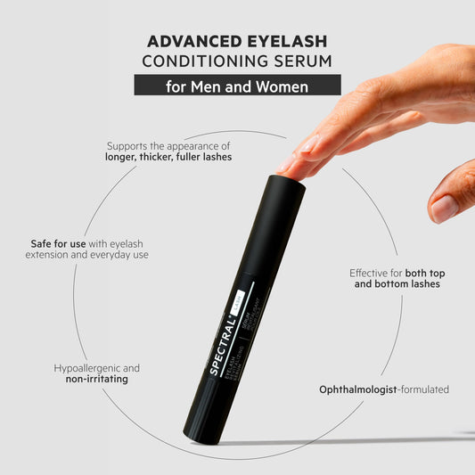DS Labs Spectral.LASH wand applying along the lash line for even coverage