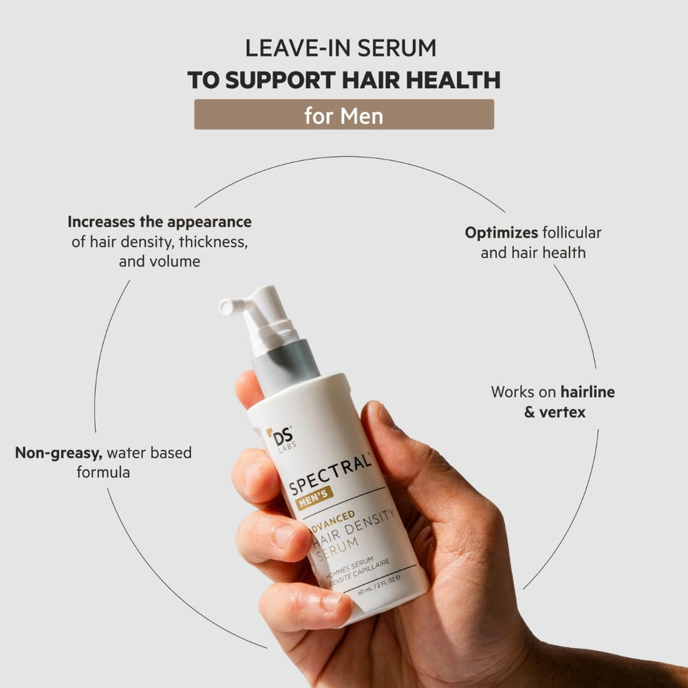 DS Laboratories Spectral Men’s Hair Density Serum 60ml packaging view.