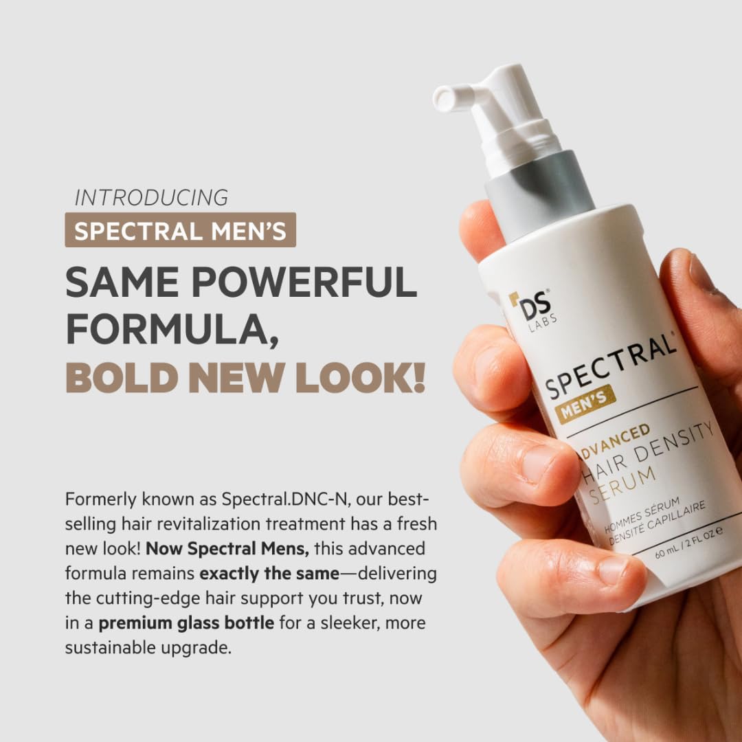 Spectral Men’s Serum on scalp during application for targeted use.