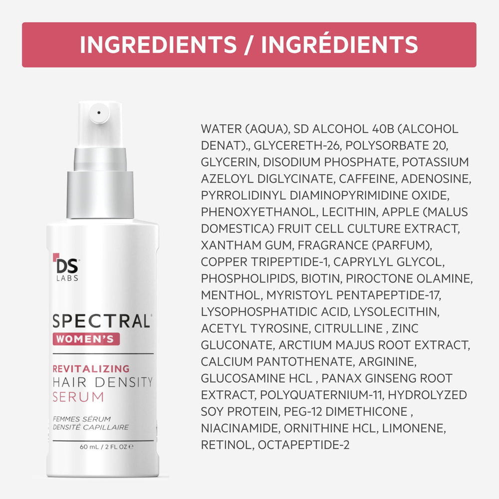 DS Labs Spectral Women's Hair Density Serum product shot showing 60 mL container.