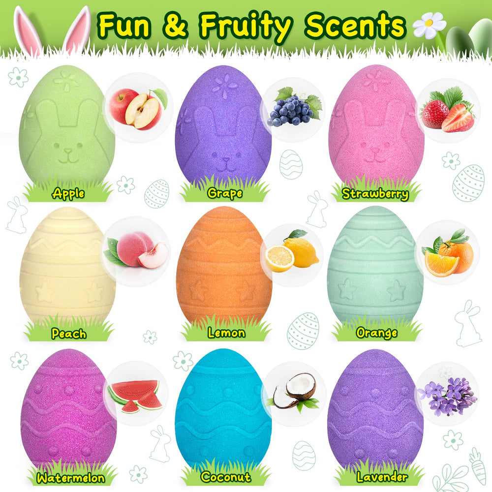 Duchong Easter bath bombs color water and generate rich bubbles for a playful soak.