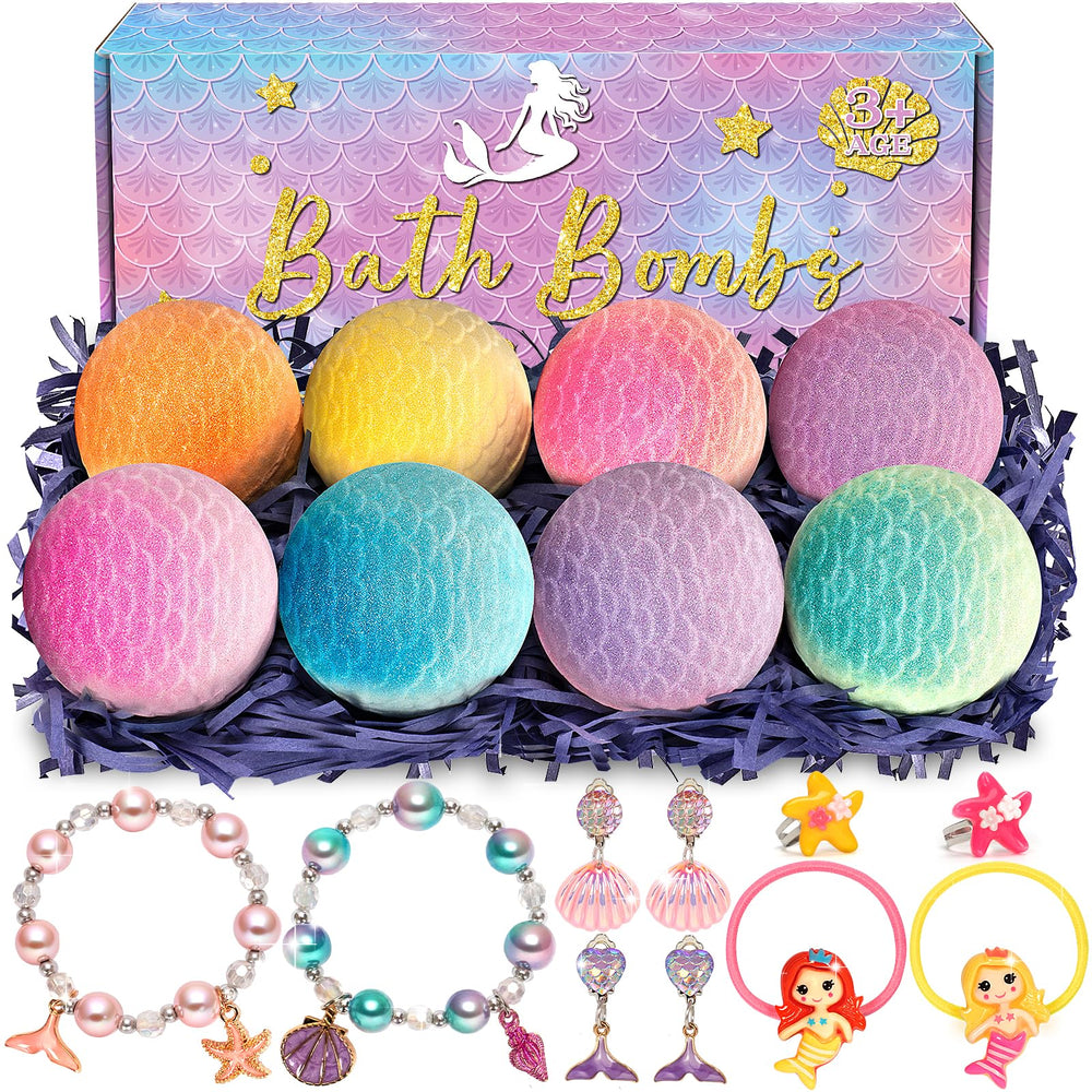 Duchong Mermaid Bath Bombs 8-pack front box for kids' gift time