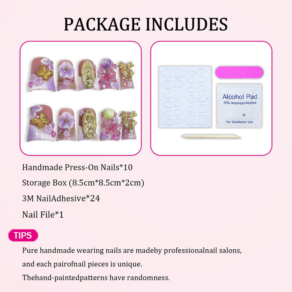 Duck full-cover acrylic press-ons for durable, salon-like wear with bold color mix.