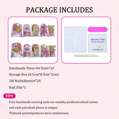 Duck full-cover acrylic press-ons for durable, salon-like wear with bold color mix.