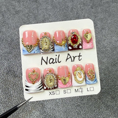 Duck Press on Nails rhinestone design adds subtle sparkle to any look.