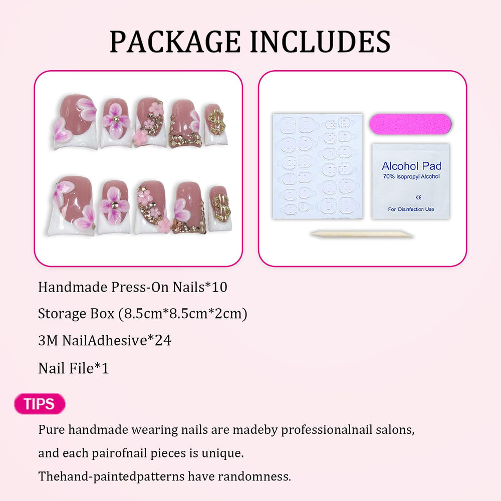 Thick acrylic and multi-layer gel finish on Duckbill short nails