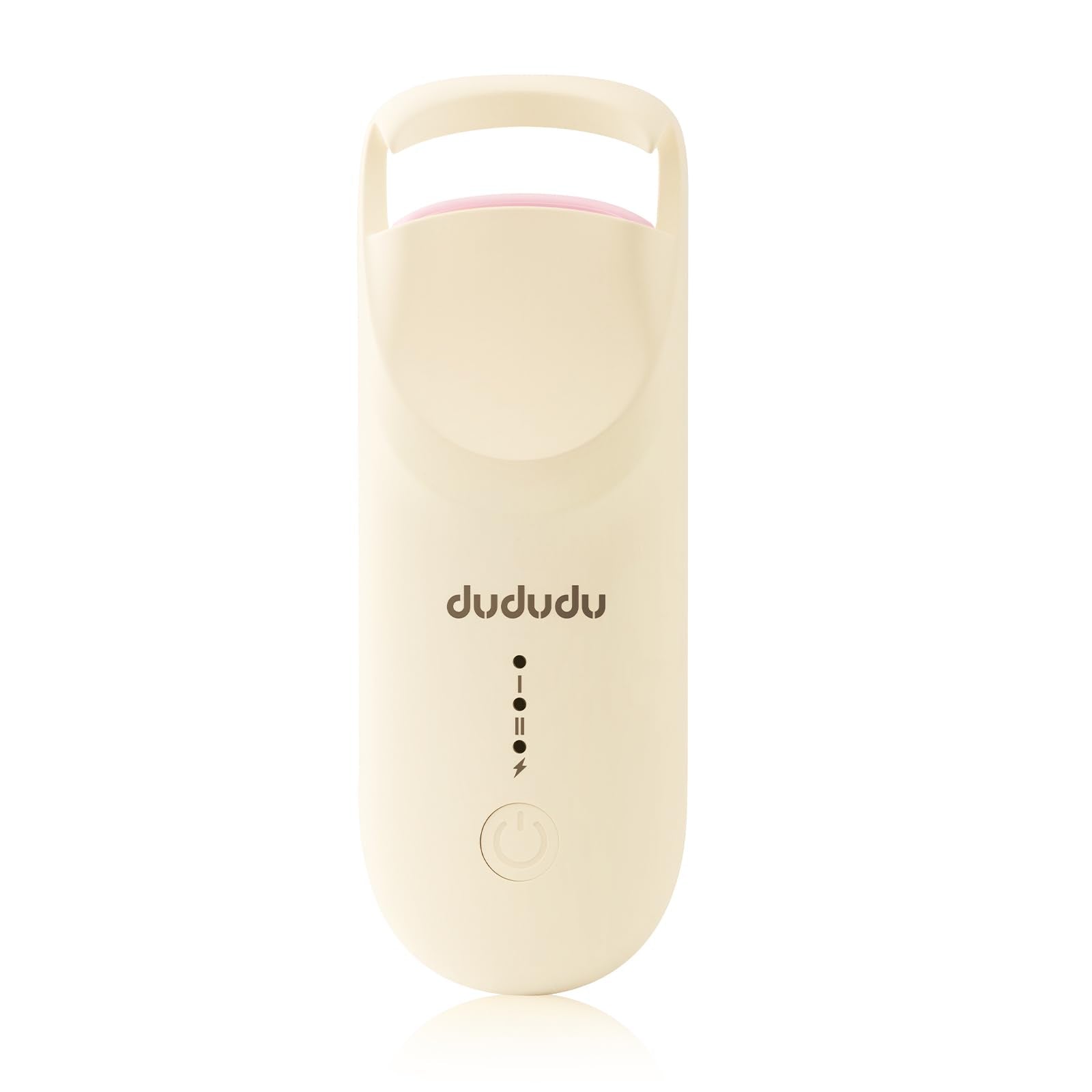 DUDUDU heated eyelash curler front view for precise, gentle curling on the go.