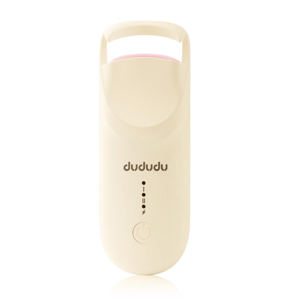 DUDUDU heated eyelash curler front view for precise, gentle curling on the go.