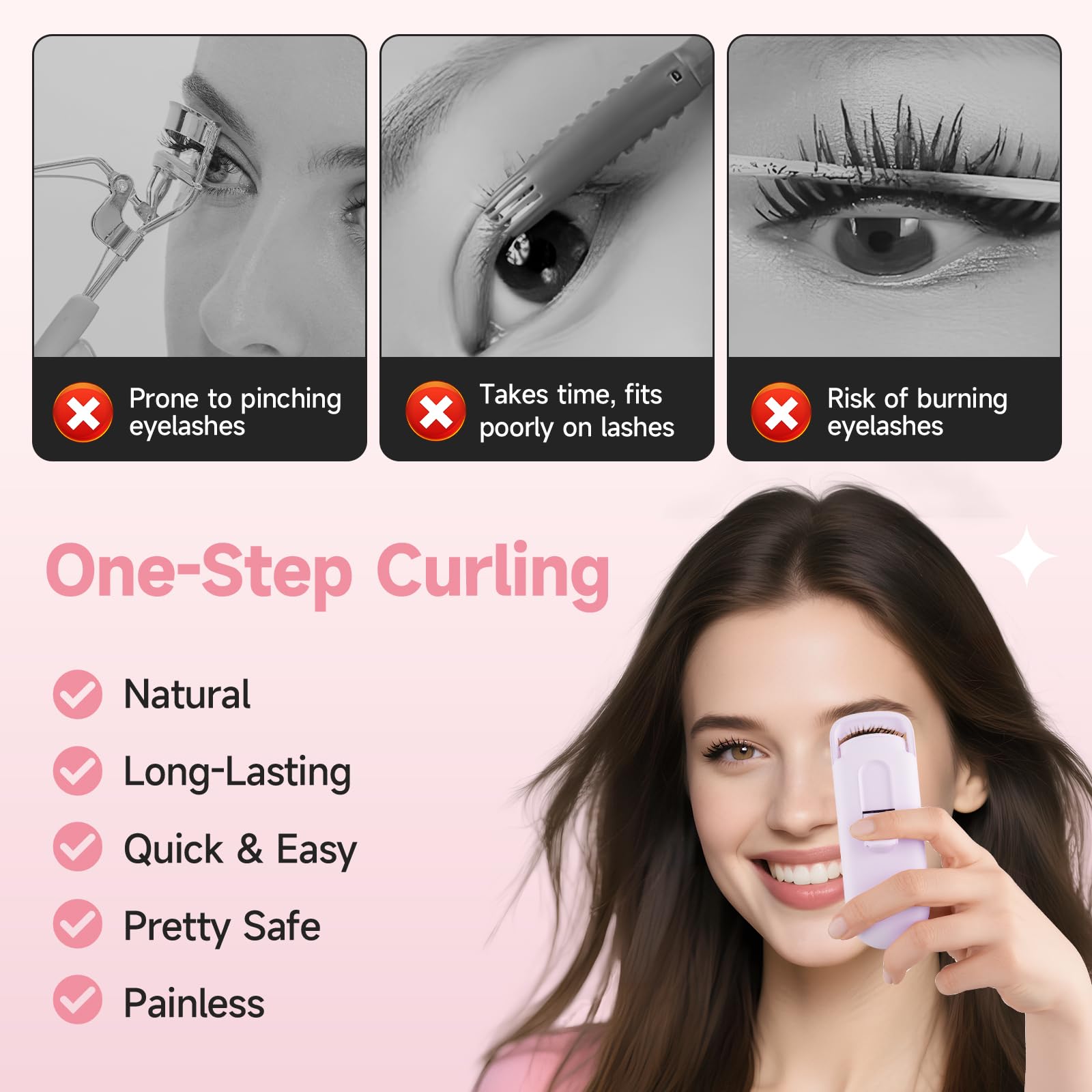 DUDUDU heated eyelash curler Type-C charging interface for quick recharges