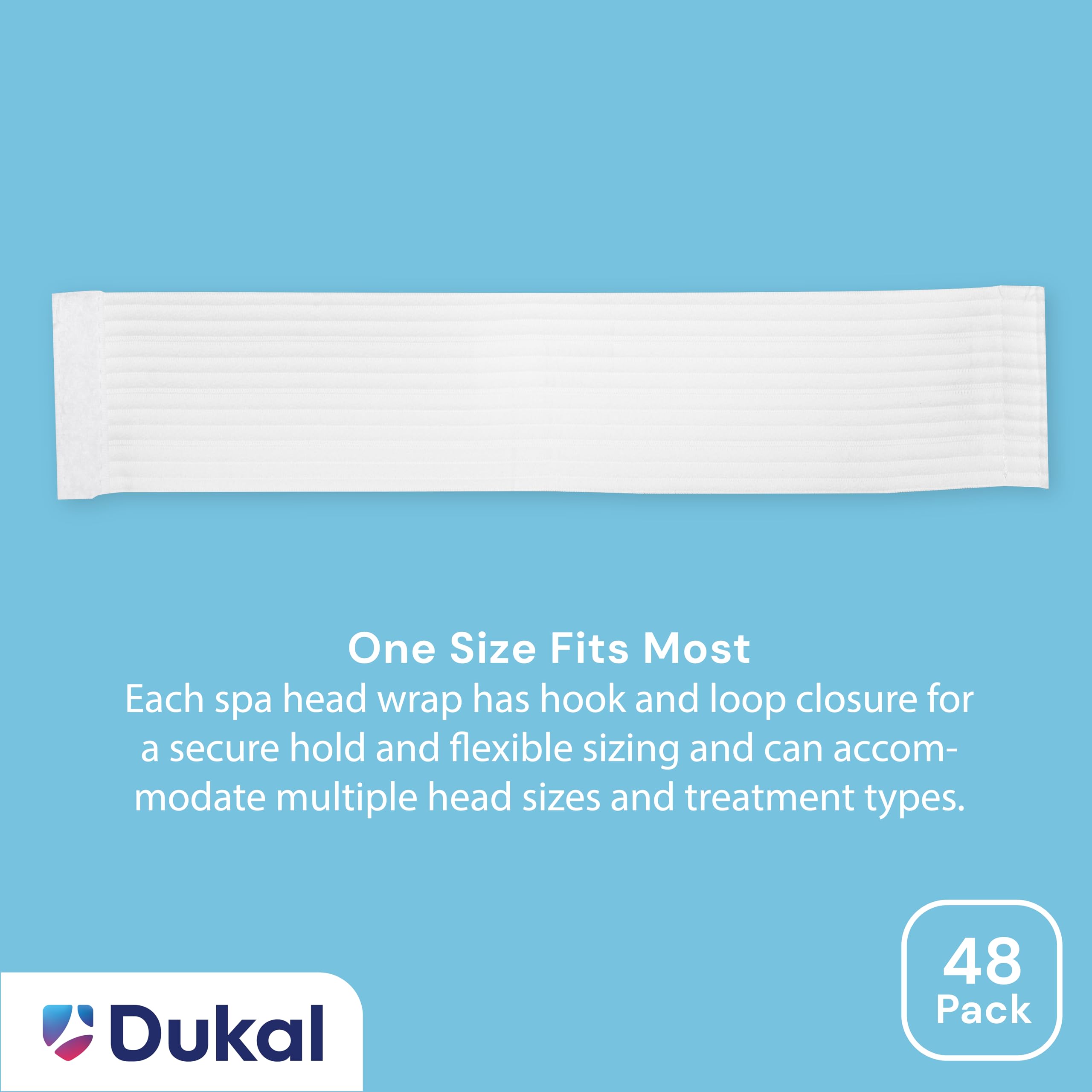 Dukal headband side view showing stretchy fabric and closure