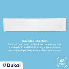 Dukal headband side view showing stretchy fabric and closure