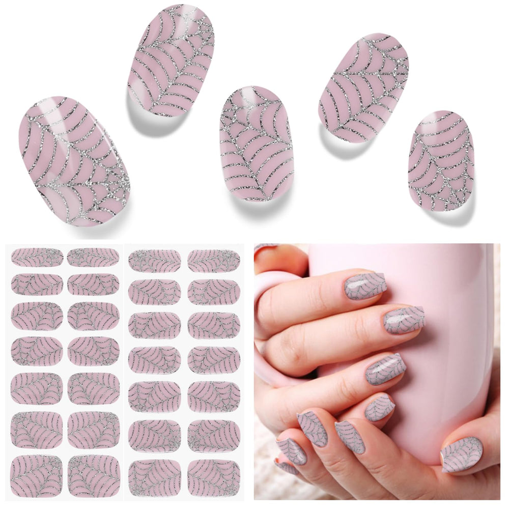 DUKASOU semi-cured gel nail strips kit with 28 pieces for at-home nails
