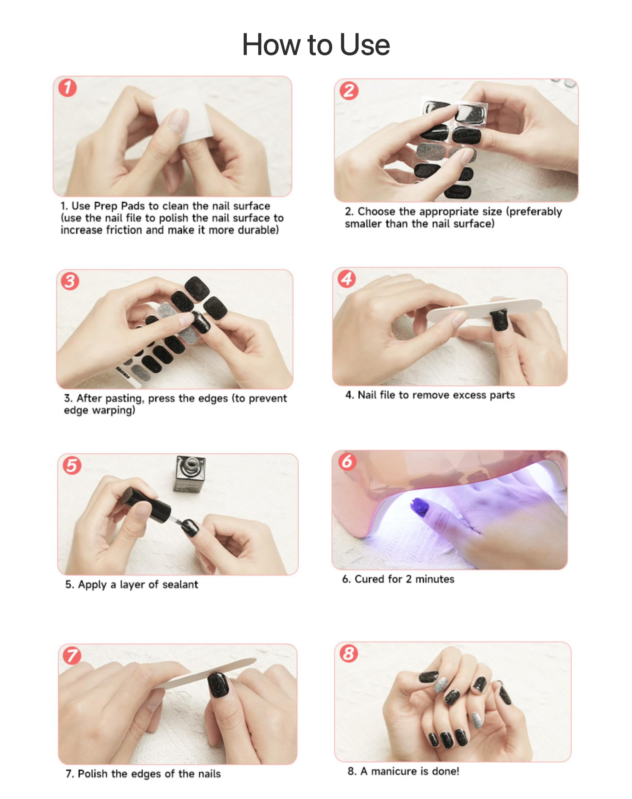 DUKASOU gel strips are skin-friendly and durable for a confident home manicure.