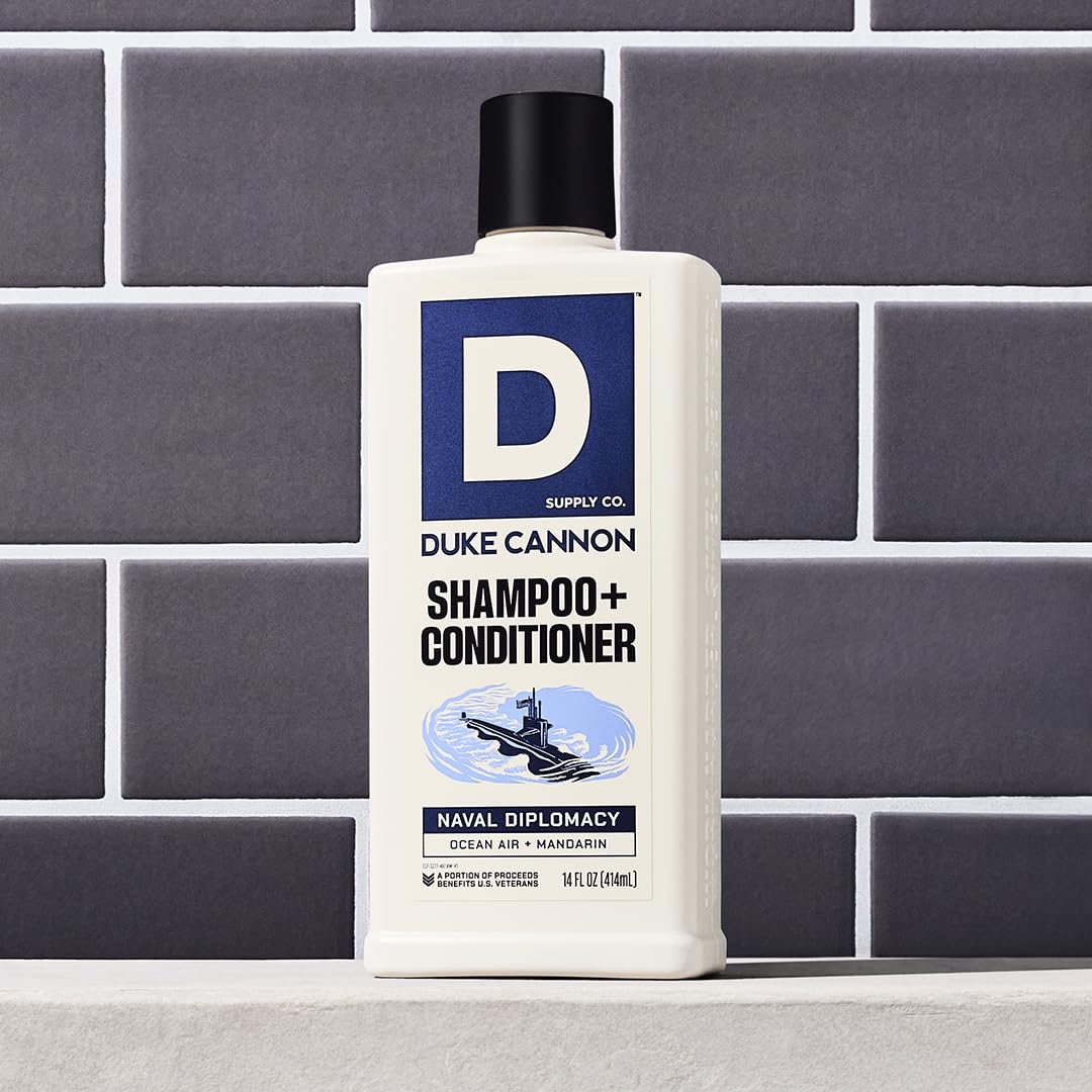 Duke Cannon 2-in-1 Hair Wash menthol cooling for a refreshing scalp feel