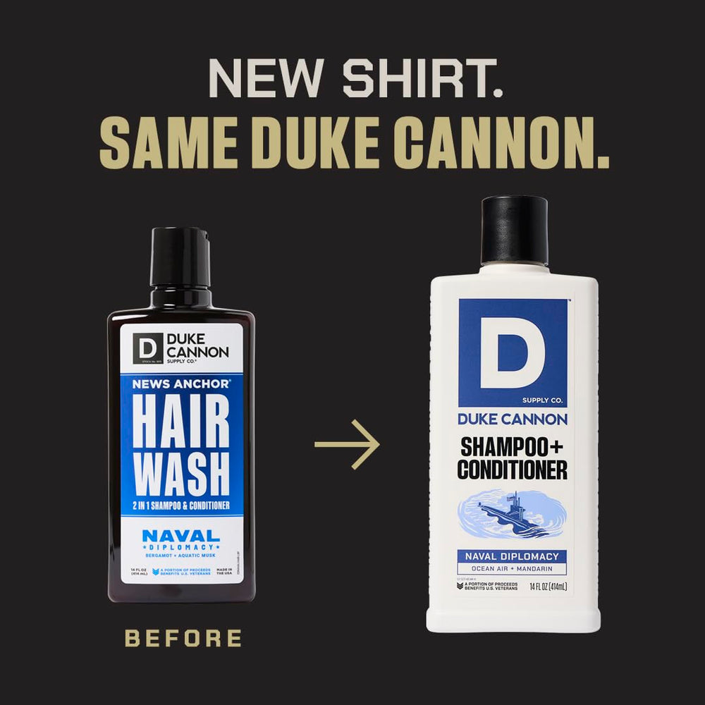 Duke Cannon 2-in-1 Hair Wash tea tree oil for refreshing scalp care
