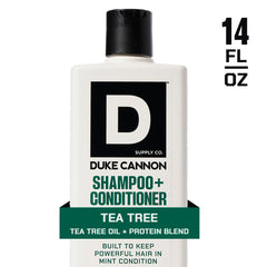 Duke Cannon 2-in-1 Midnight Swim bottle with sandalwood aroma and cleansing action.